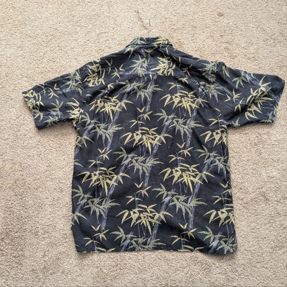 Tommy Bahama Black Bamboo Print Shirt, 100% Silk, XL - Picture 5 of 5